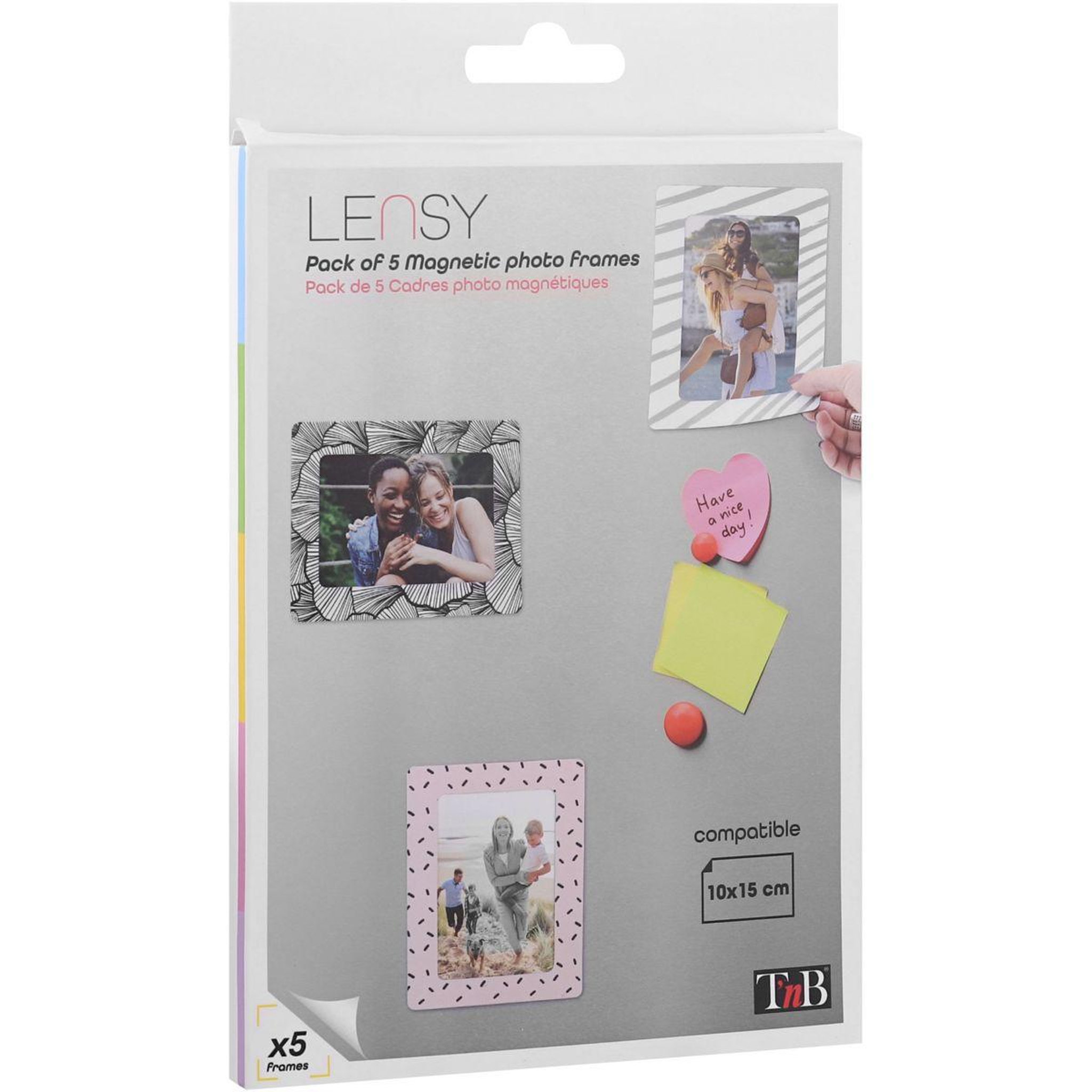 Voir la diapositive 5 : TNB Magnet Lensy 5 x Cadres photo magnétiques