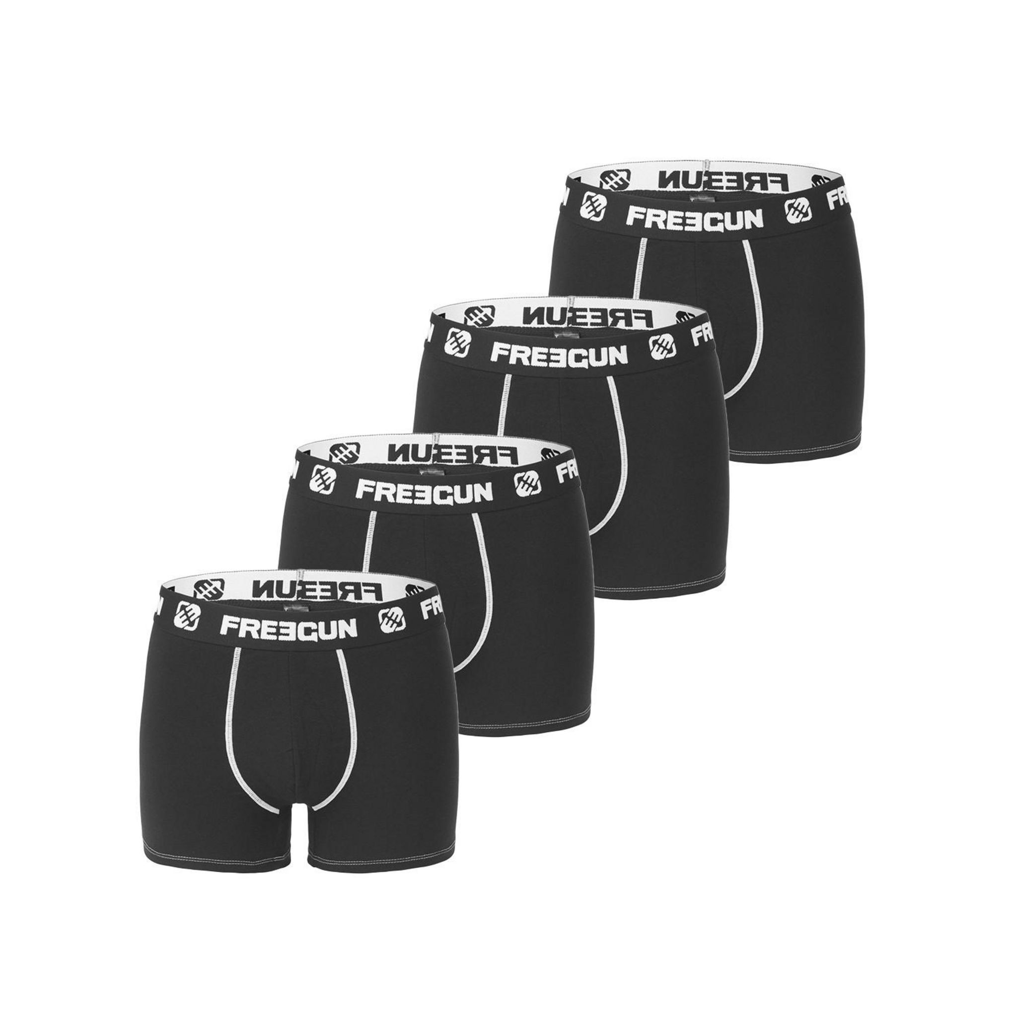 FREEGUN Lot de 4 Boxers homme microfibre. Coloris disponibles : Noir