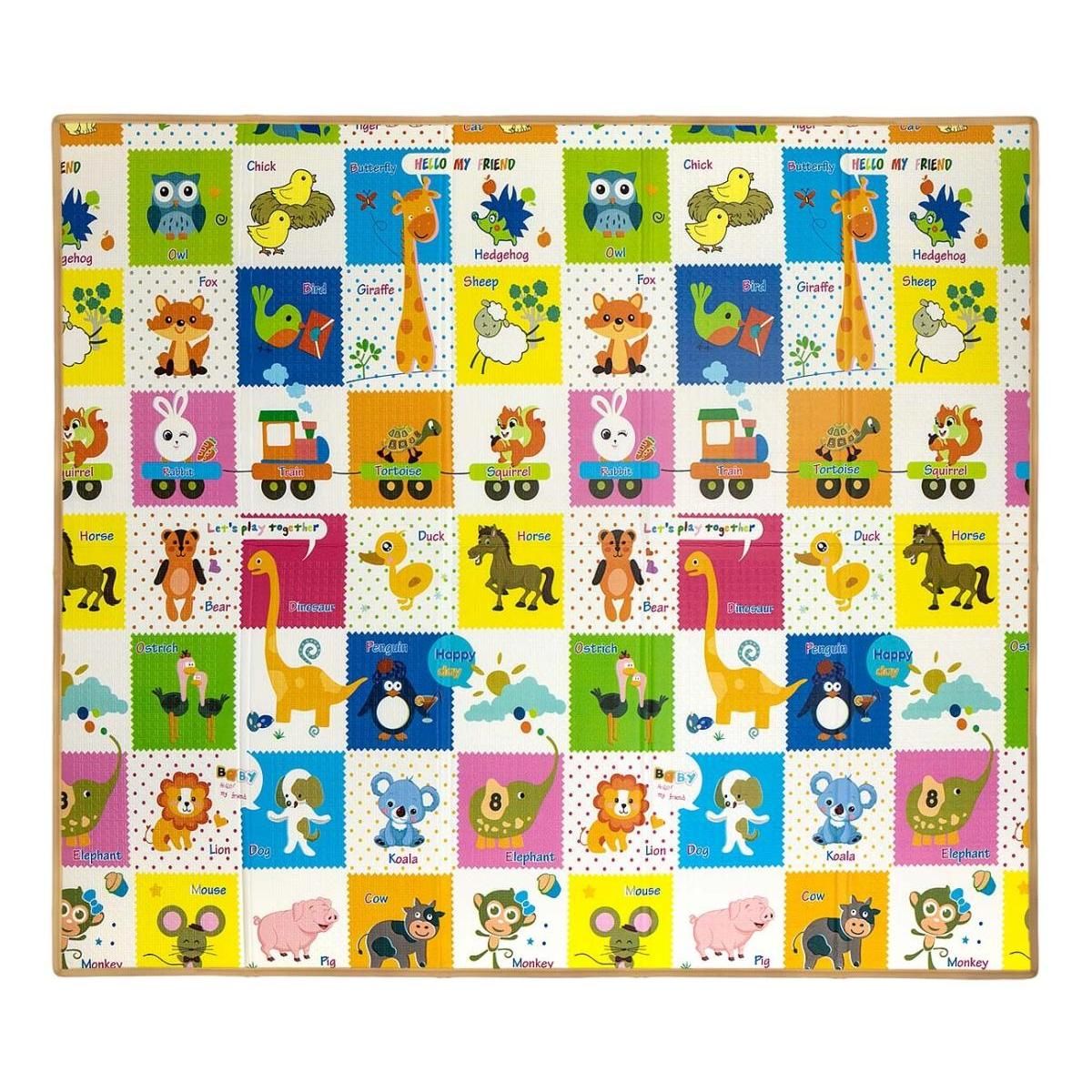 MILLY MALLY Tapis de jeu pliable  Animaux Colorés
