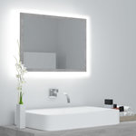 VIDAXL Miroir a LED de salle de bain Gris beton 60x8,5x37 cm Acrylique