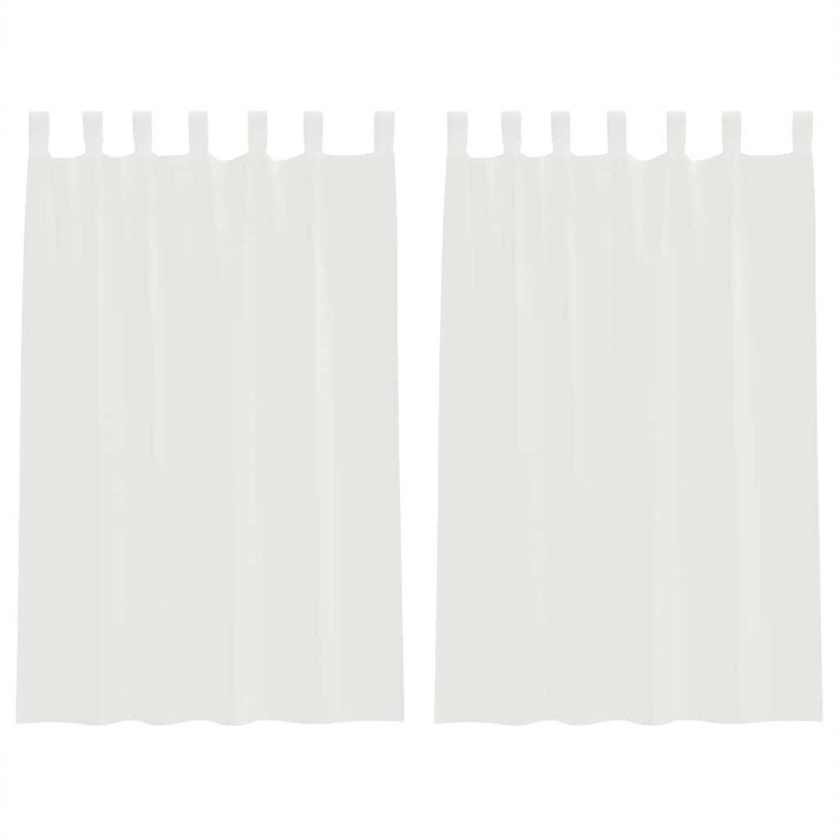 VIDAXL Rideaux en voile avec passe-tringles 2 pcs blanc