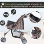 Voir la diapositive 5 : PAWHUT Poussette buggy pour chien chat animaux roue avant pivotante 360 degrés marron