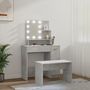 Voir la diapositive 4 : VIDAXL Ensemble de coiffeuse avec LED Gris beton Bois d'ingenierie