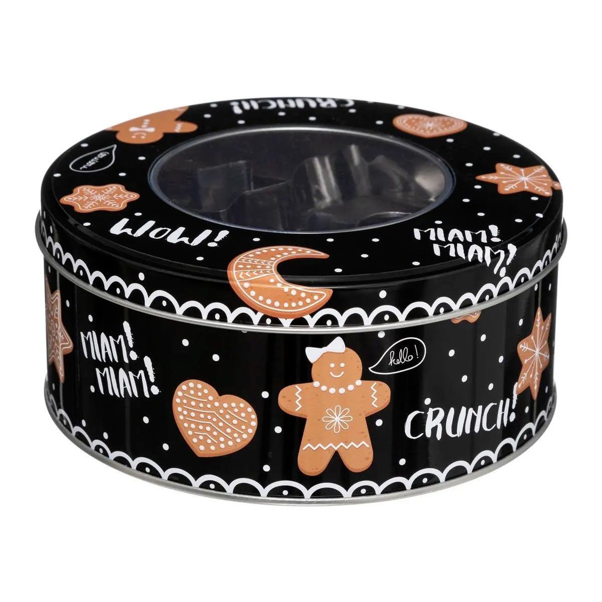 Voir la diapositive 2 : FIVE Boîte à cookie & 8 emporte pièces  toa  7cm noir