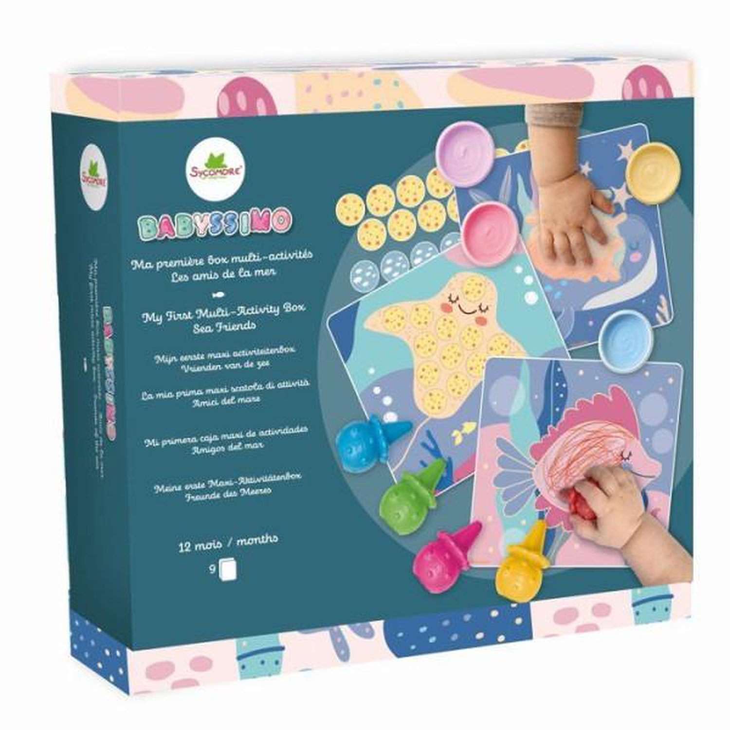 Coffret activités SYCOMORE Babyssimo Amis de la Mer Peinture Coloriage Autocollants - vue 2