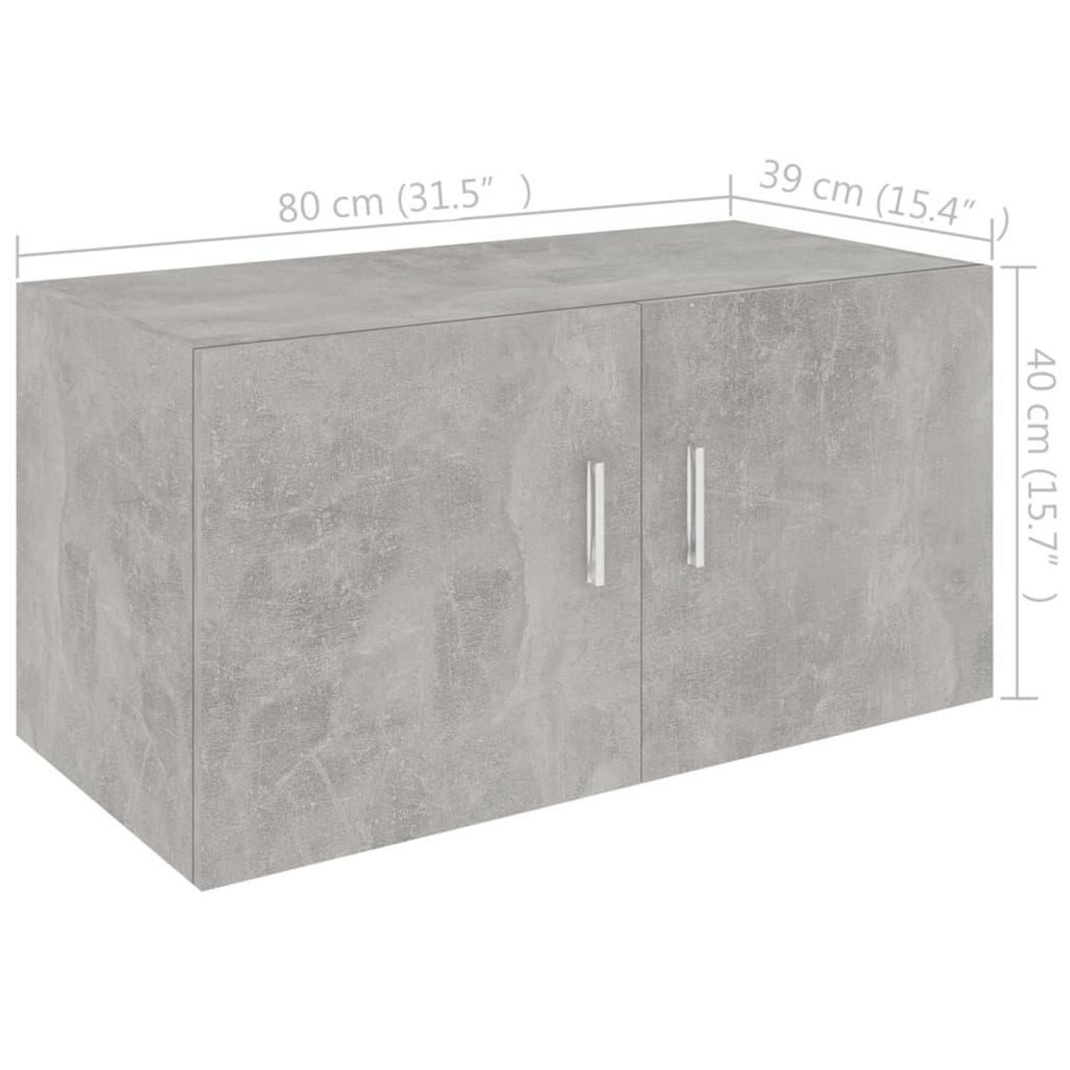 VIDAXL Armoire murale Gris beton 80x39x40 cm Bois d'ingenierie