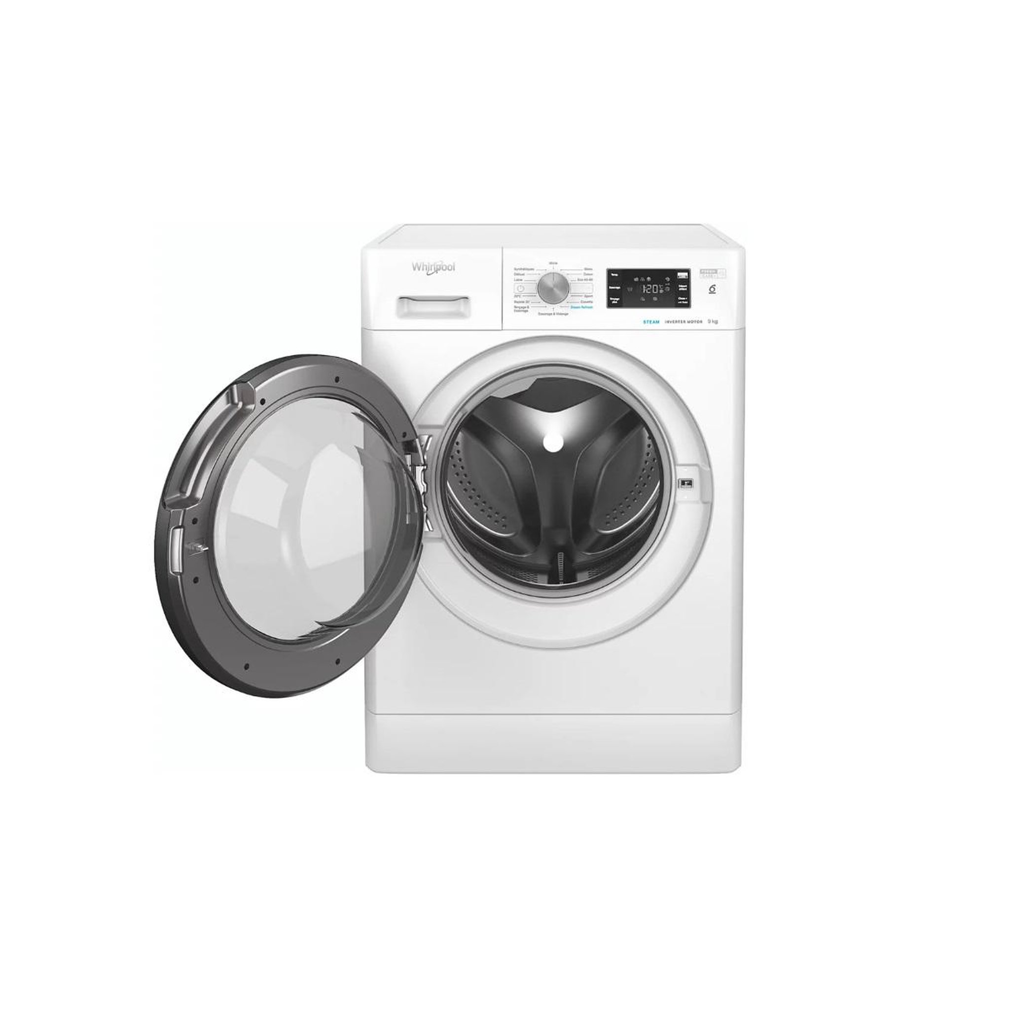 Voir la diapositive 6 : Whirlpool Lave-linge frontal 9kg 1200 tours/min blanc - ffbna9269bvfr