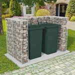 VIDAXL Cadre a gabion de poubelle double Acier 180 x 100 x 120 cm