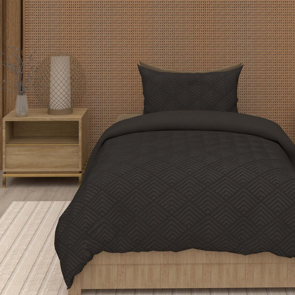 SOLEIL D'OCRE Parure housse de couette 3D microfibre GAIA, par Soleil d'Ocre