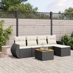 VIDAXL Salon de jardin 6 pcs avec coussins noir resine tressee