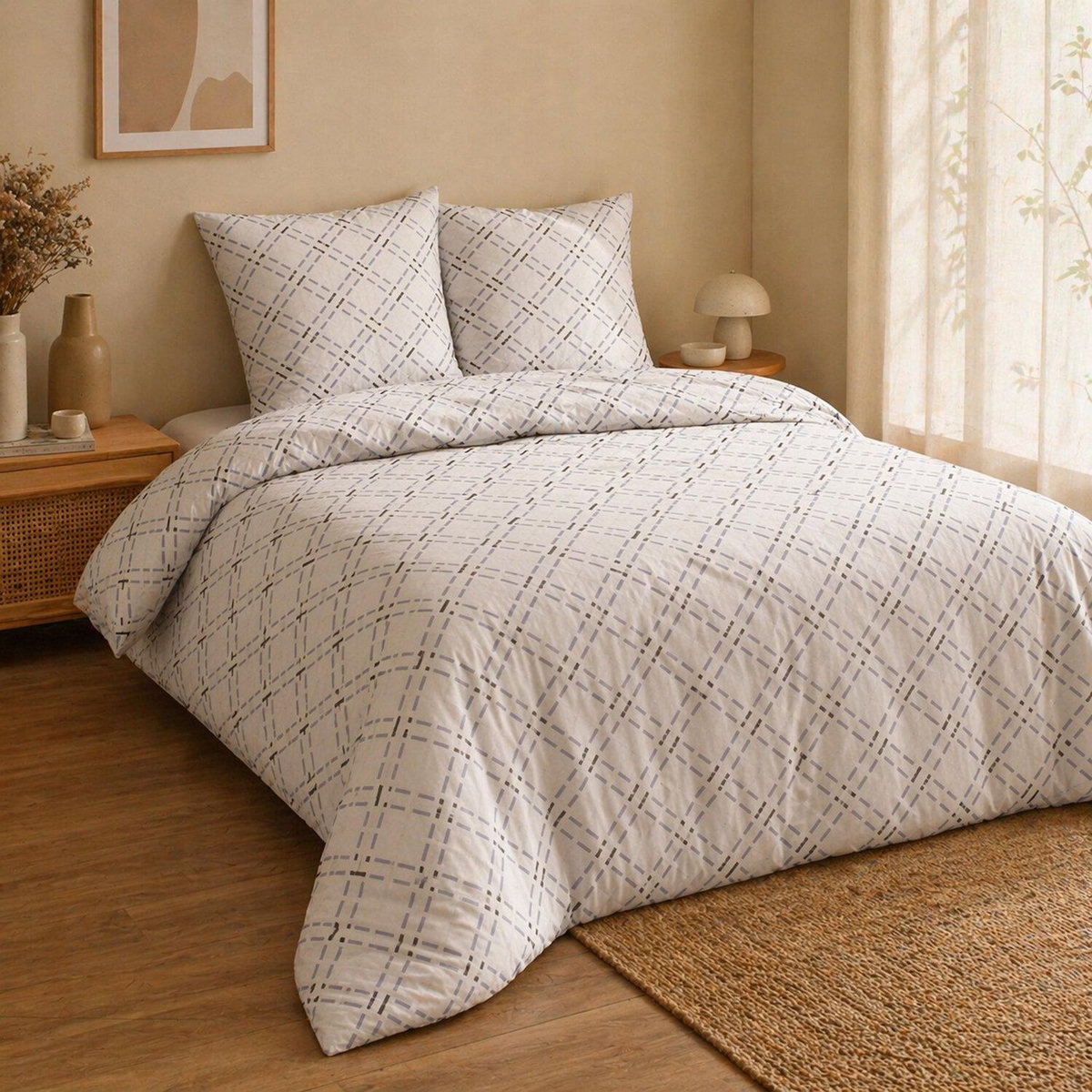 Home collection Parure Housse De Couette 100 %coton 57 Mateo