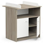 Voir la diapositive 5 : Demeyere Commode a langer 2 portes, 1 niche - HELICIA - Blanc mat & Chene kronberg - 79,6 x 70 x 94,4 cm - DEMEYERE