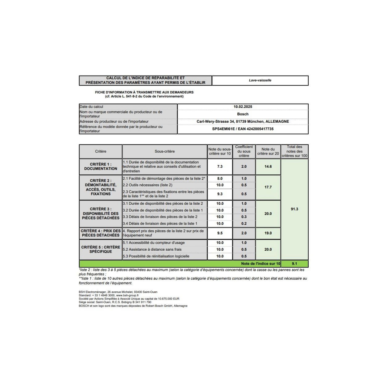BOSCH Lave-vaisselle 45cm 10 couverts 45db - SPS4EMI61E