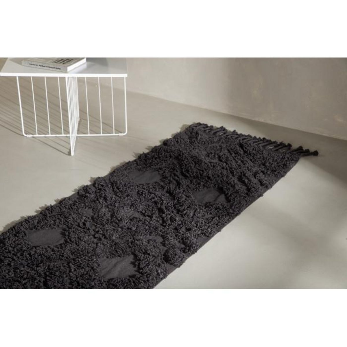 Paris Prix Tapis de Couloir Tufté  Hilma  70x200cm Gris Foncé