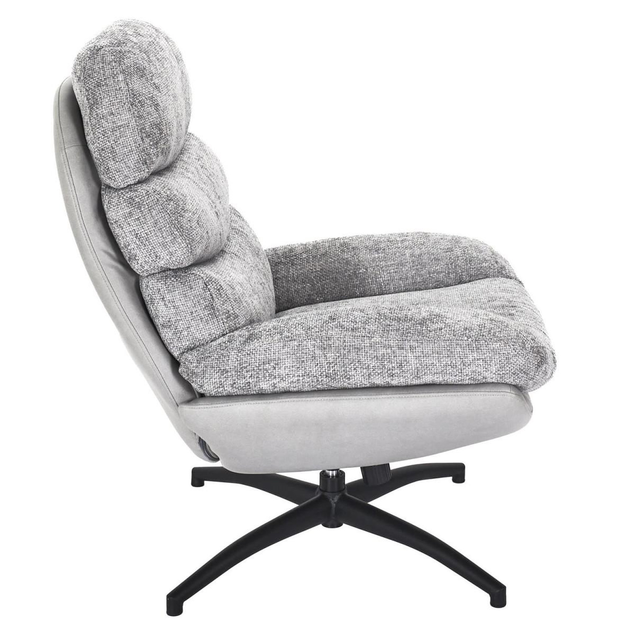 Voir la diapositive 6 : The Home Deco Factory Fauteuil avec pouf  william  99cm gris