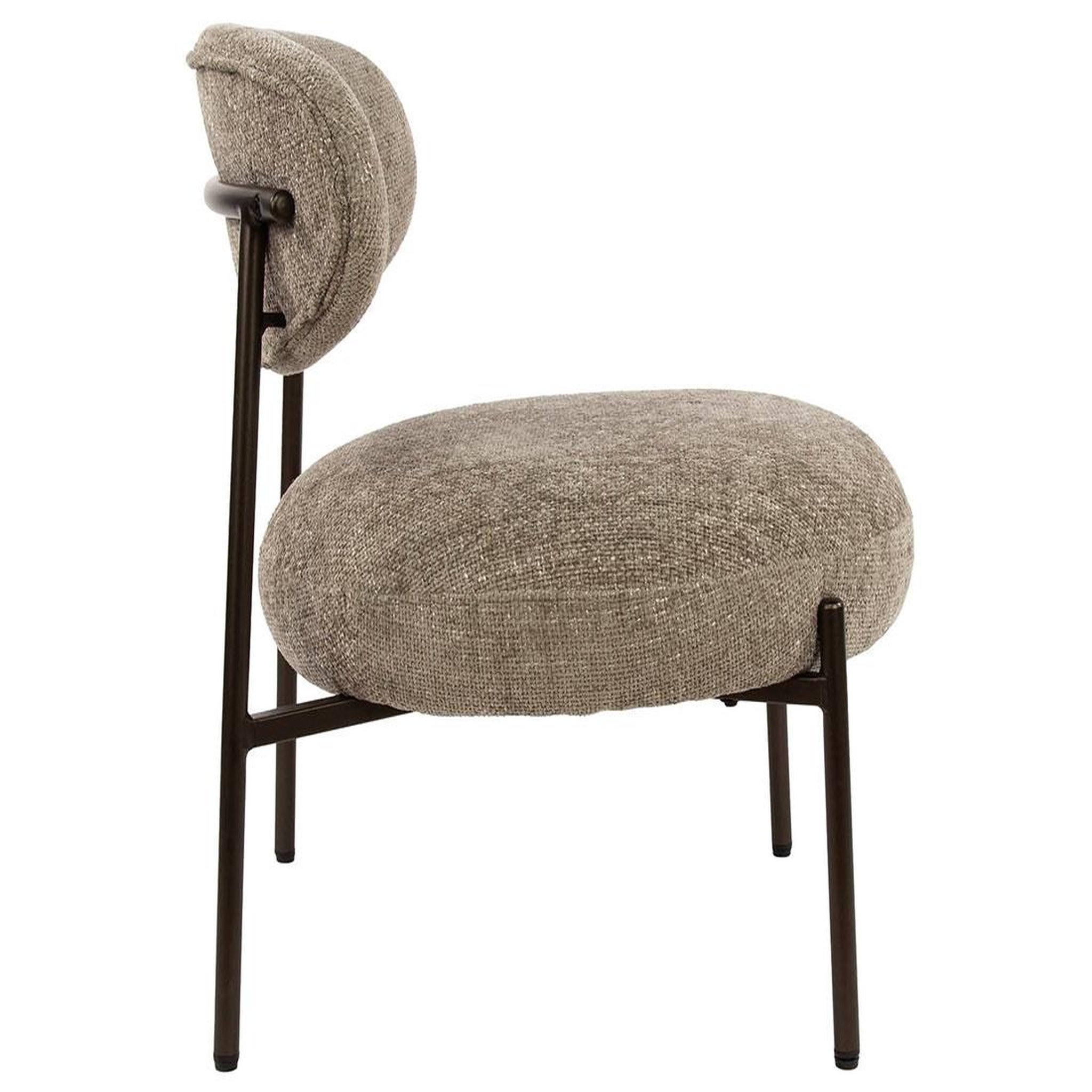 Voir la diapositive 5 : BEST MOBILIER Adelia - fauteuil - pieds en métal - en tissu texturé