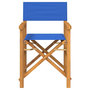 Voir la diapositive 3 : VIDAXL Chaise de metteur en scene pliante bleu bois teck massif
