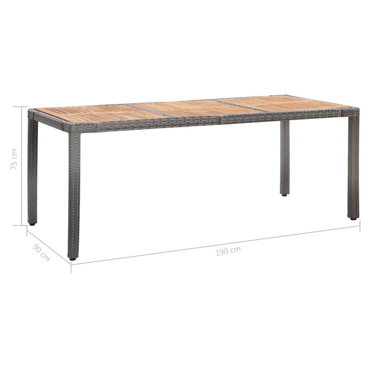 VIDAXL Ensemble a manger d'exterieur 9pcs coussins Resine tressee Gris