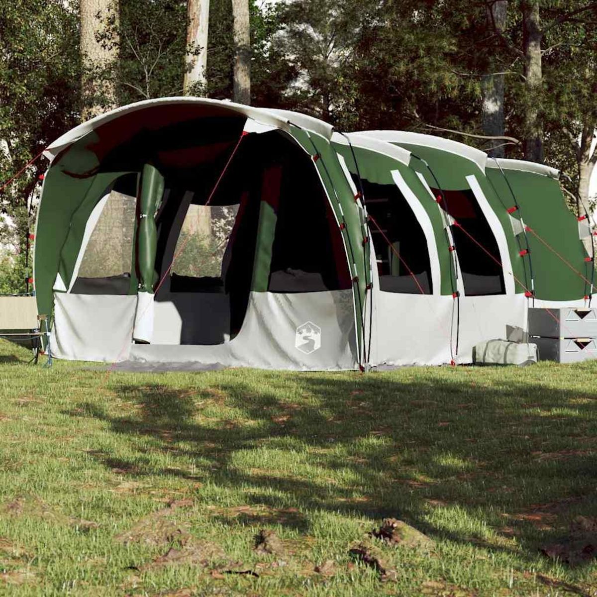 VIDAXL Tente familiale tunnel 8 personnes vert impermeable