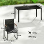 Voir la diapositive 3 : OUTSUNNY Salon de jardin 6 personnes 7 pièces acier verre noir