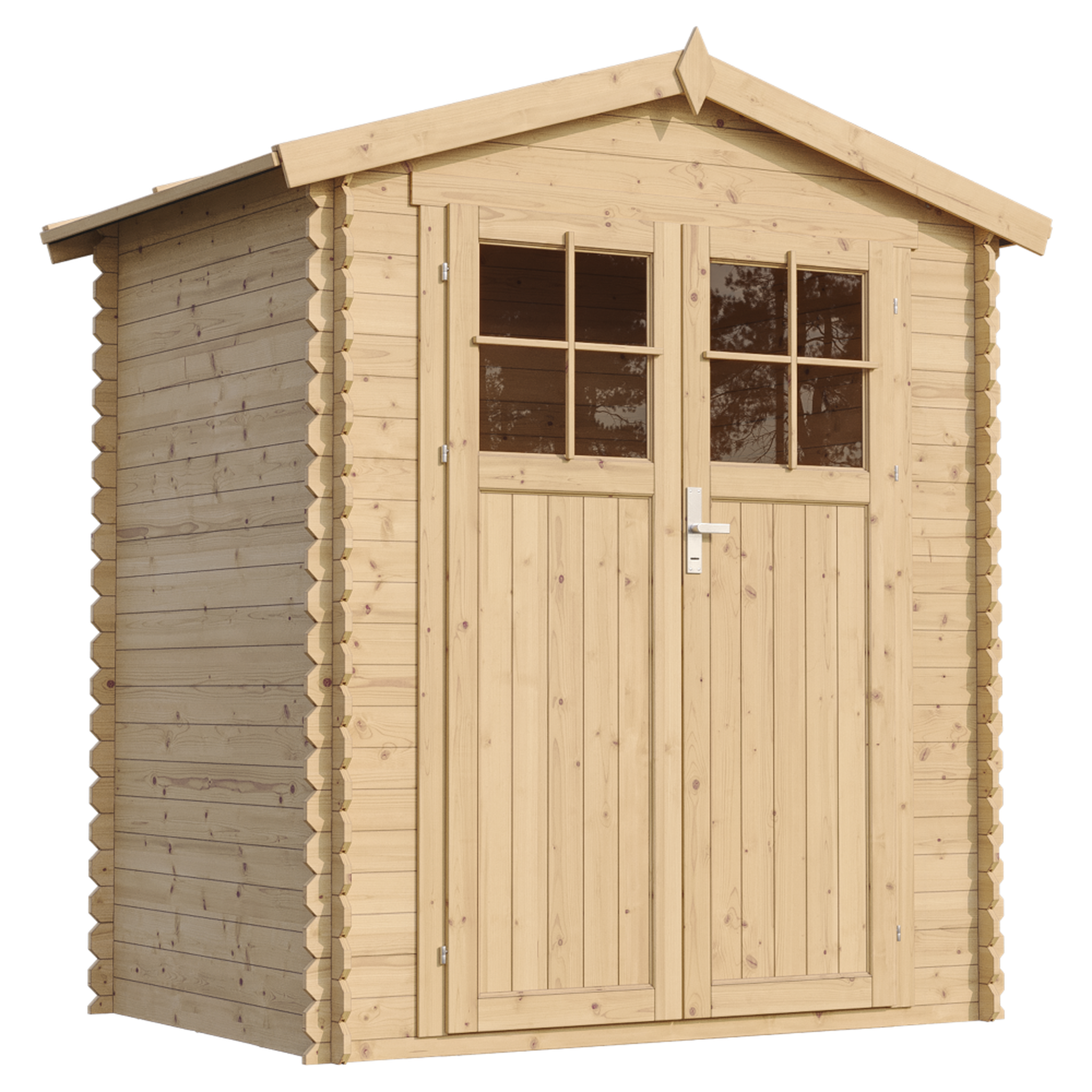 TIMBELA Abri de jardin en bois avec sol traité 1.98 m2 petit abri à outils local à vélos m367f+m367g