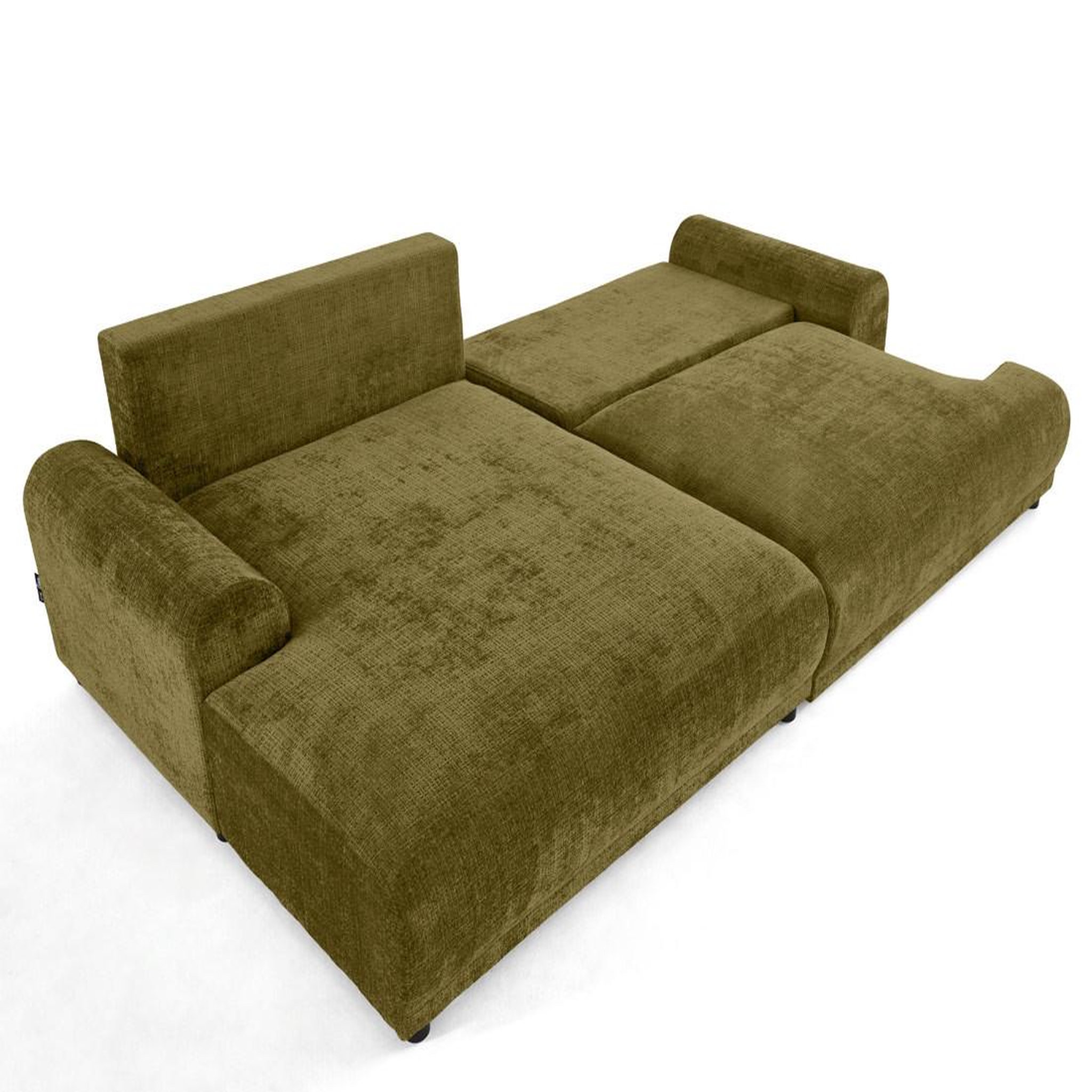 Voir la diapositive 2 : LISA DESIGN Nelly - canapé d'angle gauche 4 places convertible avec coffre en velours texturé