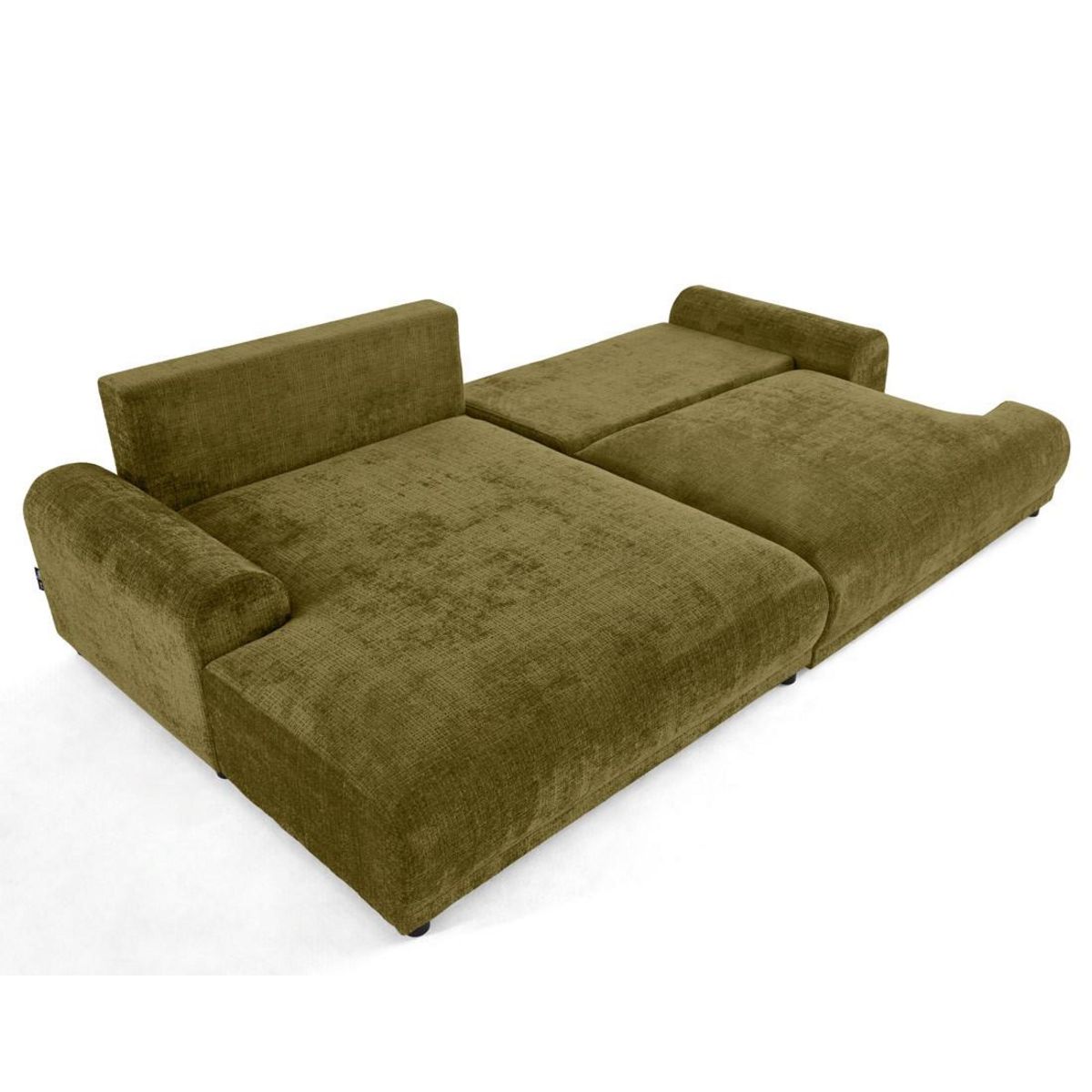 LISA DESIGN Nelly - canapé d'angle gauche 4 places convertible avec coffre en velours texturé