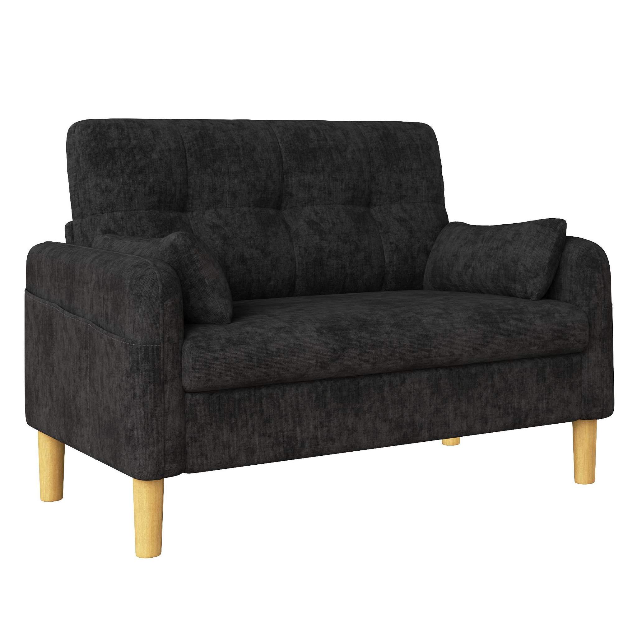 Voir la diapositive 5 : MERAX Canapé 2 places compact avec 2 coussins rangement latéral tissu chenille