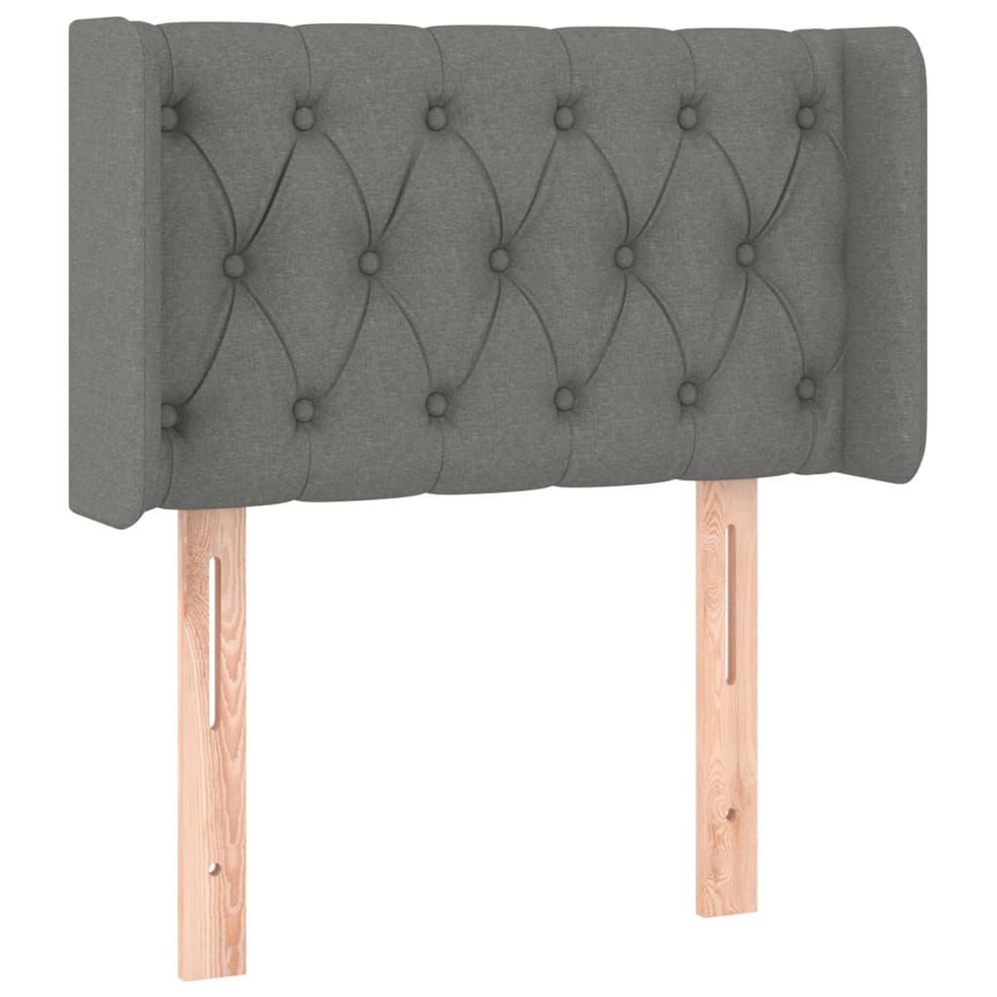 Voir la diapositive 2 : VIDAXL Tete de lit avec oreilles Gris fonce 83x16x78/88 cm Tissu