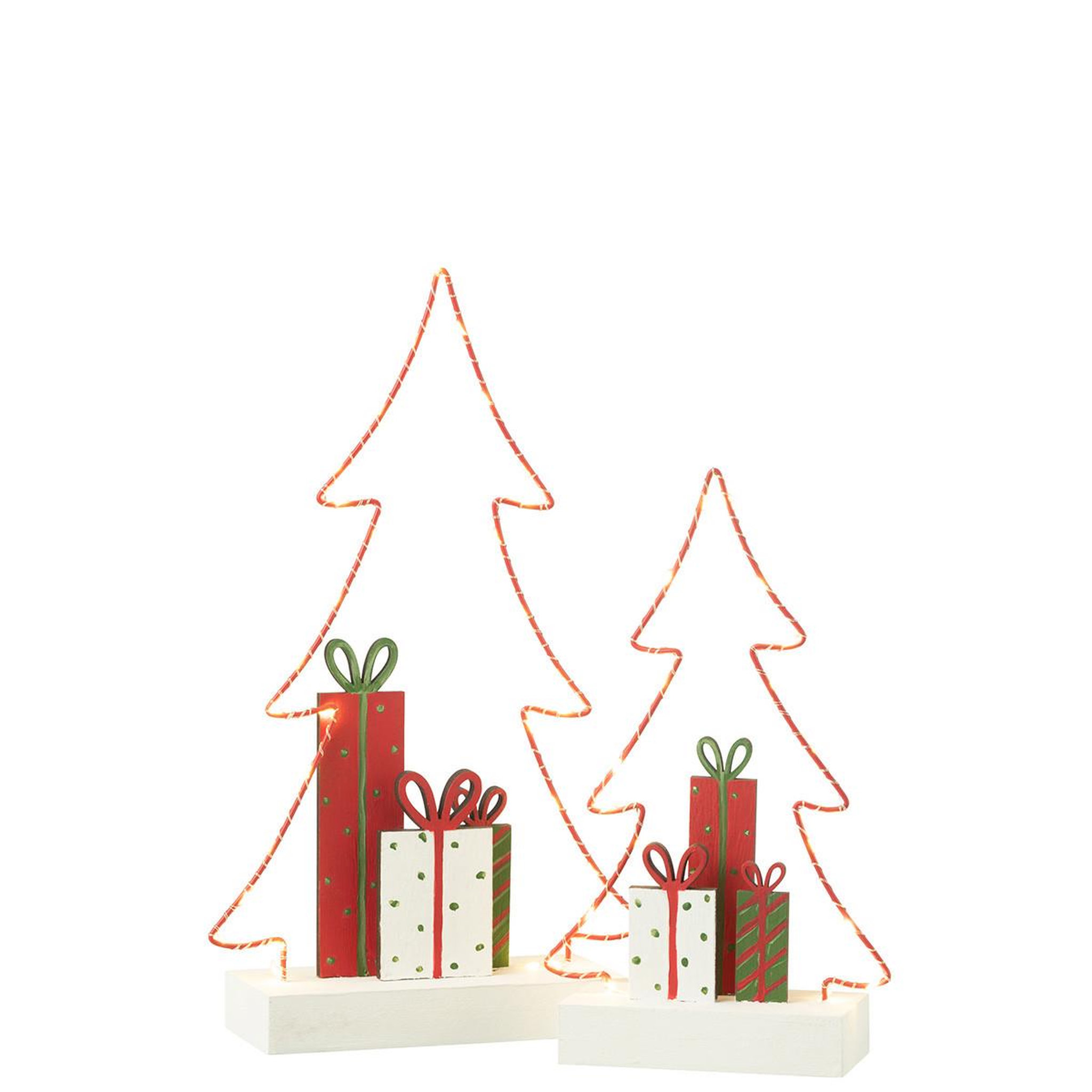 Voir la diapositive 5 : J-LINE Sapin de noël à led  cadeaux  34cm multicolore