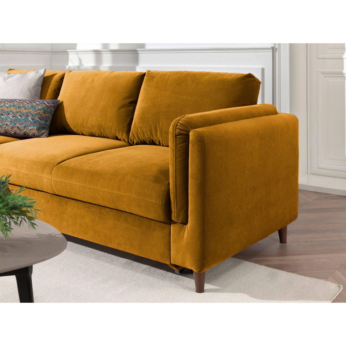 LISA DESIGN Brooke - canapé d'angle gauche - convertible avec coffre - 4 places - en velours