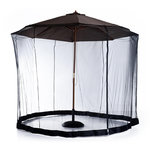OUTSUNNY Moustiquaire cylindrique pour parasol 3 m diamètre avec fermeture éclair et lestage noir