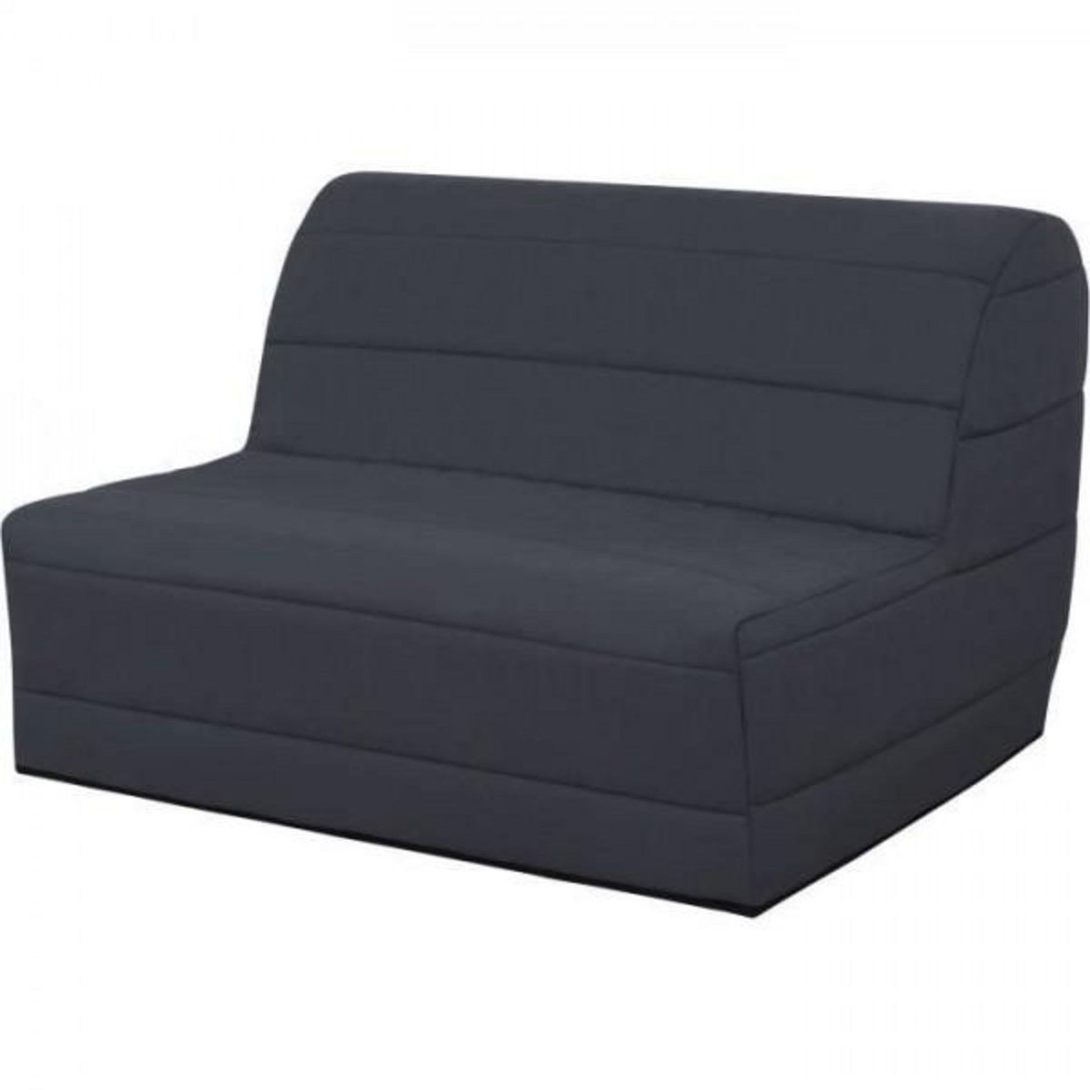 MARKET24 Banquette BZ 140x190 - Tissu gris - MELISSA - Confort moelleux - Déhoussable
