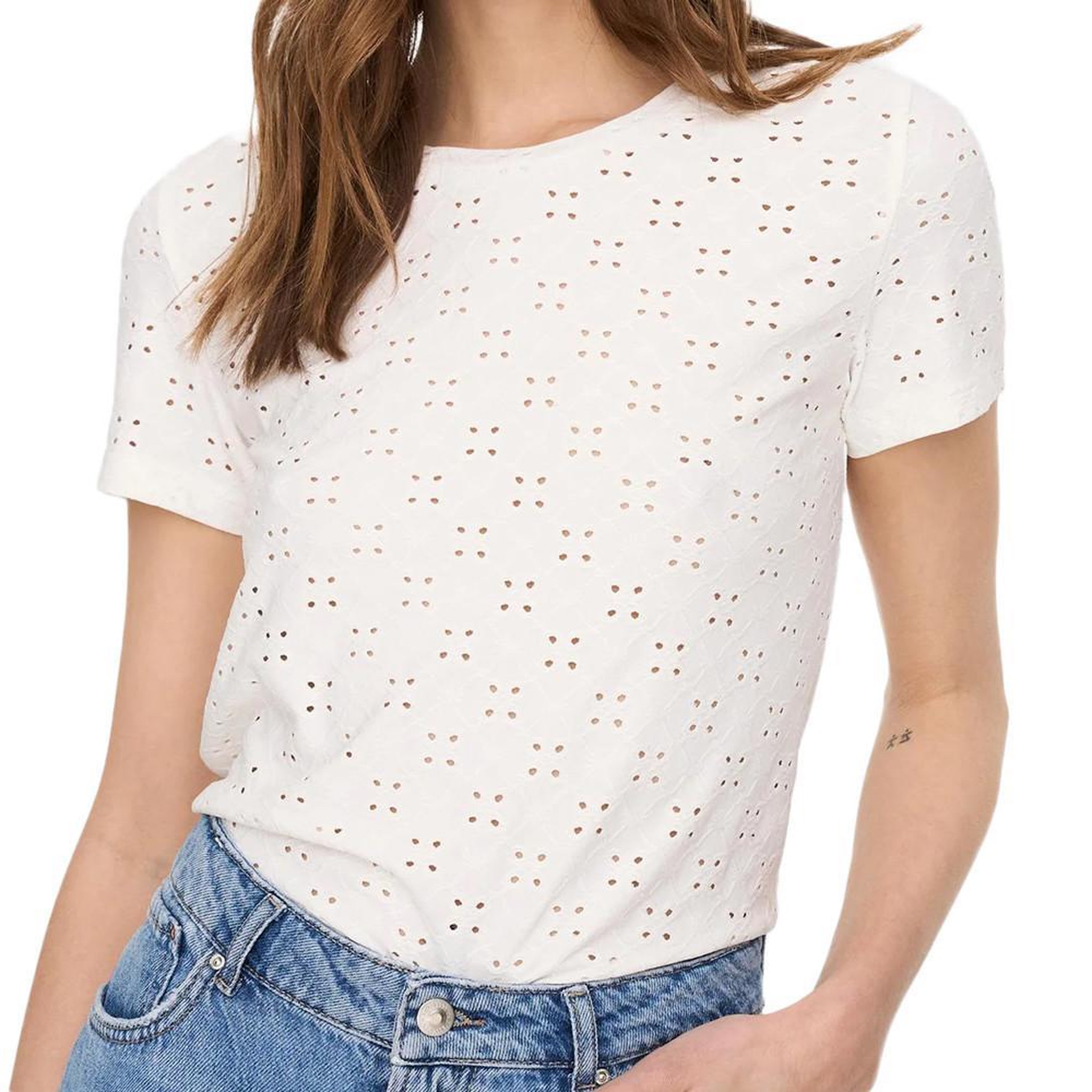 JACQUELINE DE YONG T-shirt Blanc Femme JDY Cathinka. Coloris disponibles : Blanc