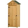 Voir la diapositive 1 : OUTSUNNY Armoire abri de jardin remise pour outils 3 étagères 2 portes loquets toit pente bitumé 77L x 54l x 179H cm sapin traité lasuré