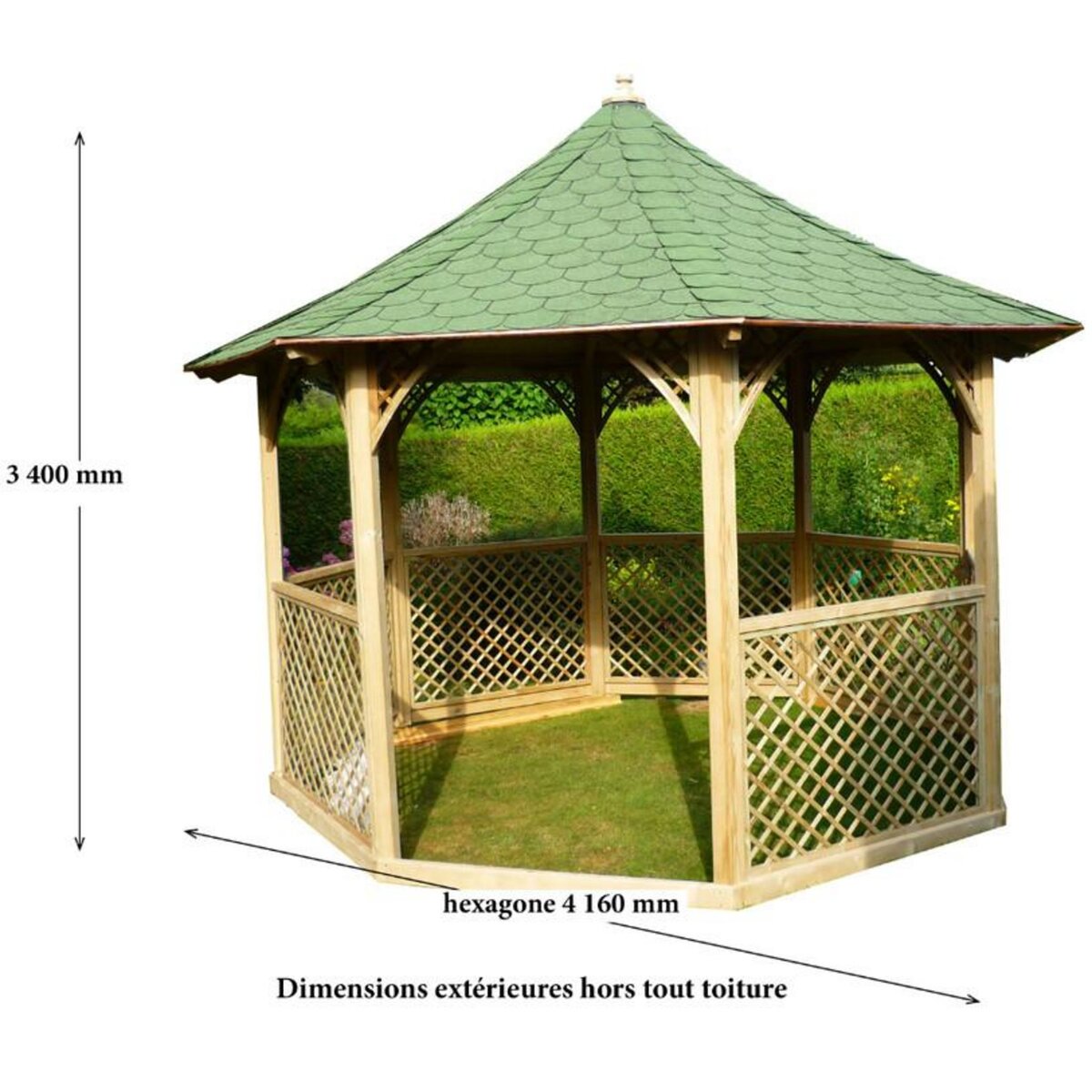 Hisense Pavillon octogonal 8.78m² bois naturel - kic35