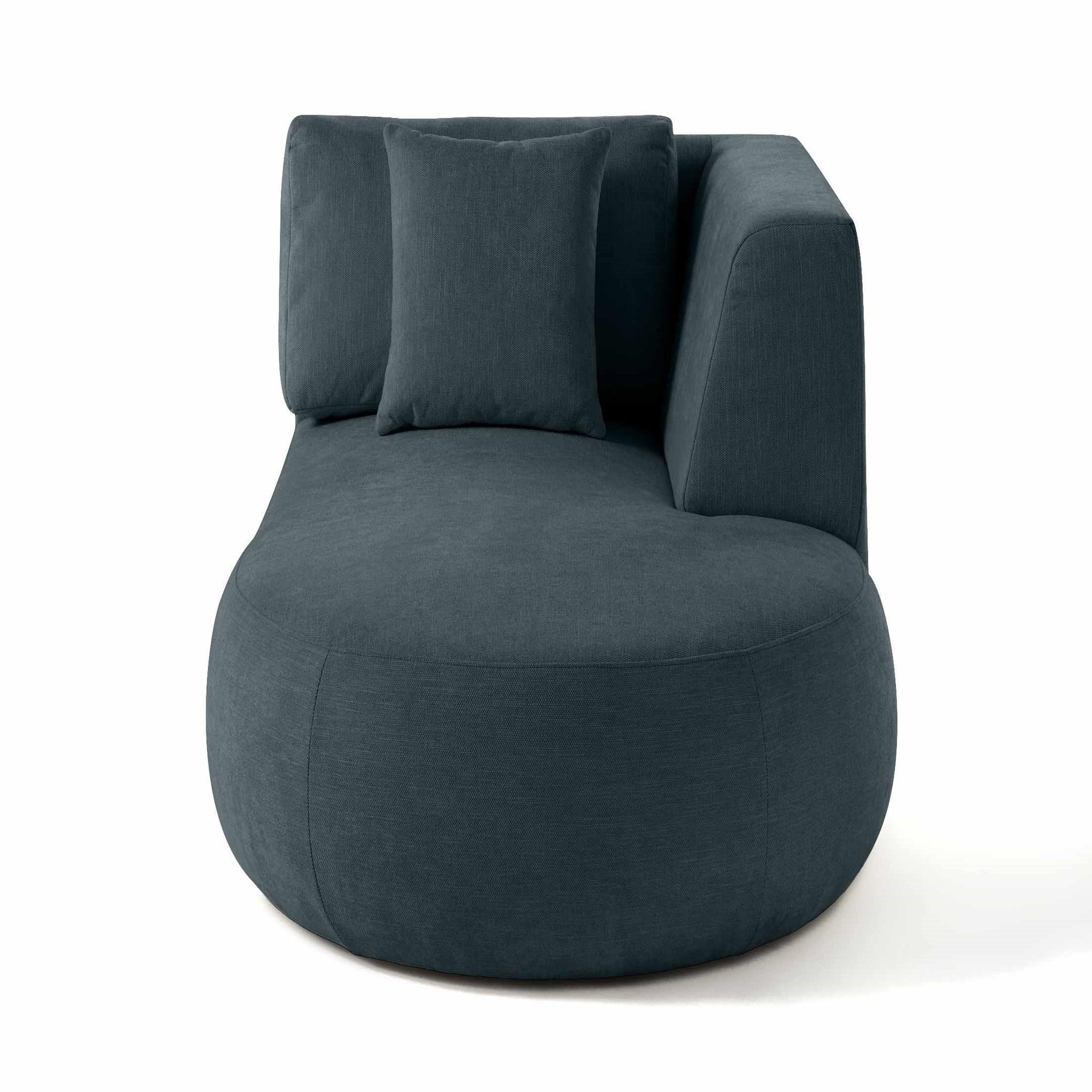Voir la diapositive 3 : LISA DESIGN Santorini - module d'assise méridienne droit - en tissu texturé