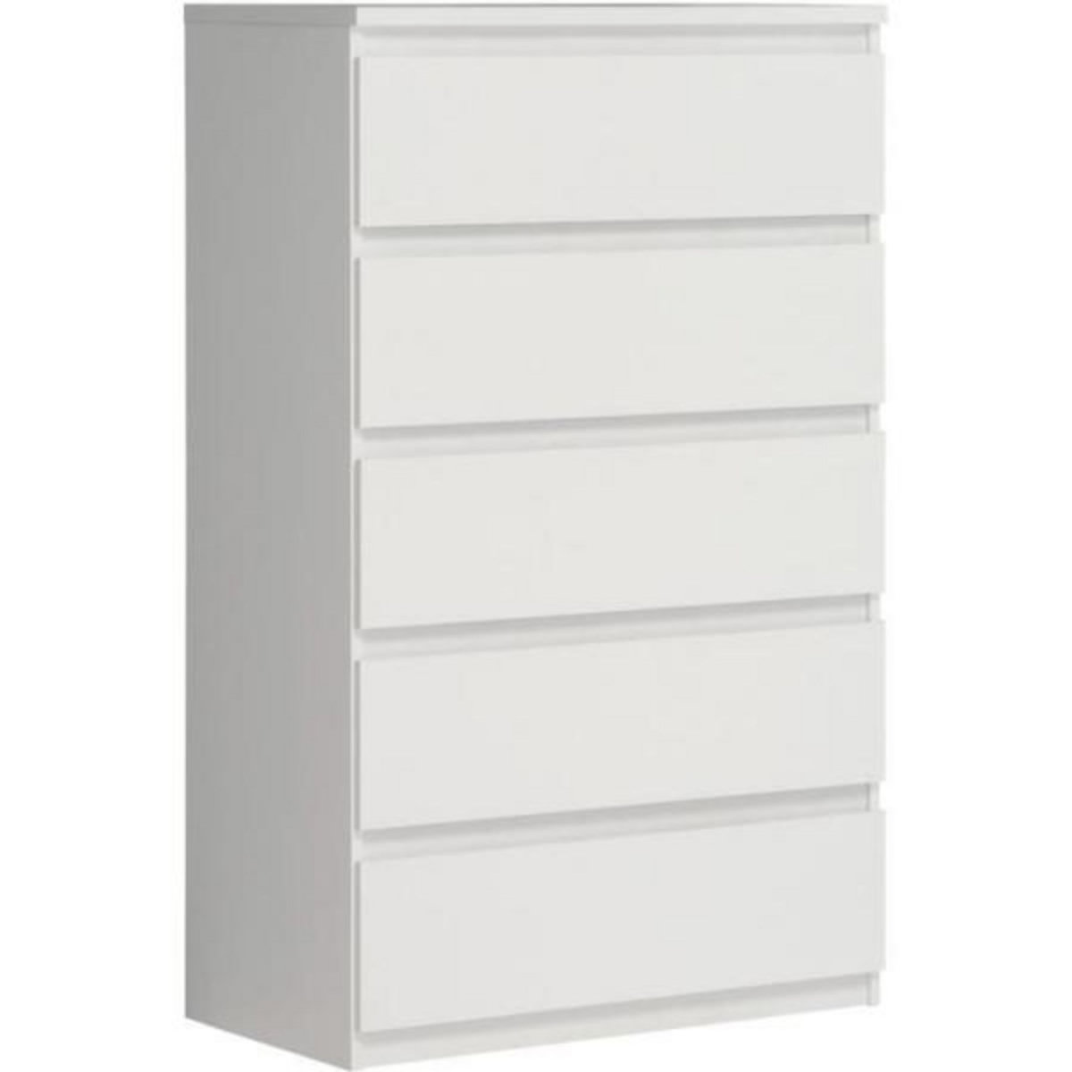 MARKET24 Commode CHELSEA 5 tiroirs - 77,2 cm - Décor blanc mat