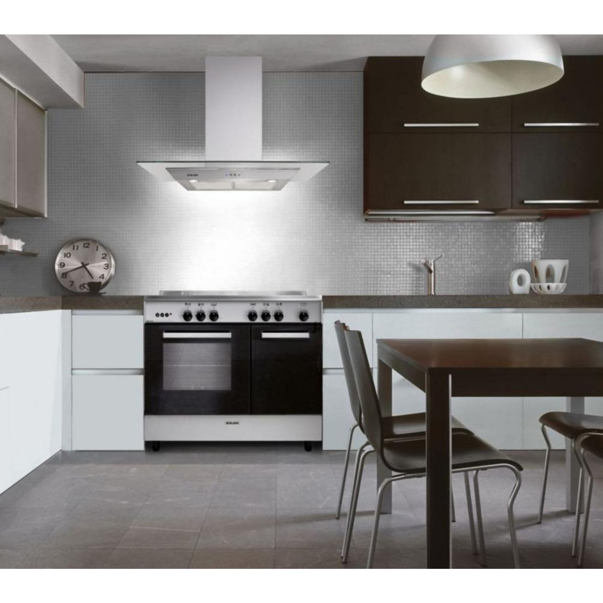 Glem Piano de cuisson gaz 66l 5 feux inox/noir - ga960pcgix