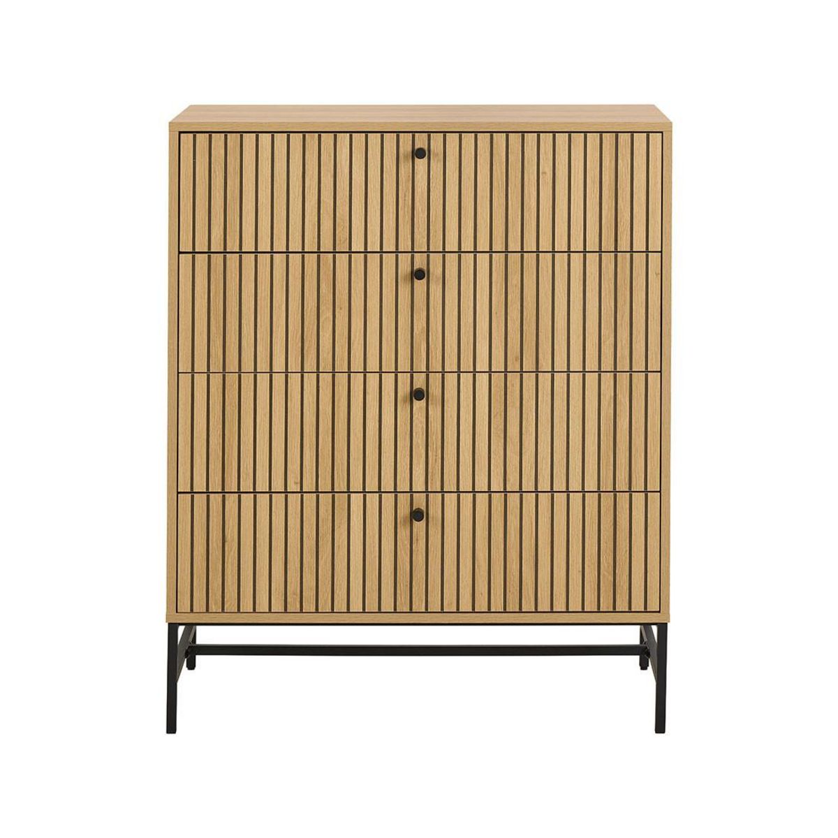 LISA DESIGN Marc - commode 4 tiroirs - effet bois - pieds en métal