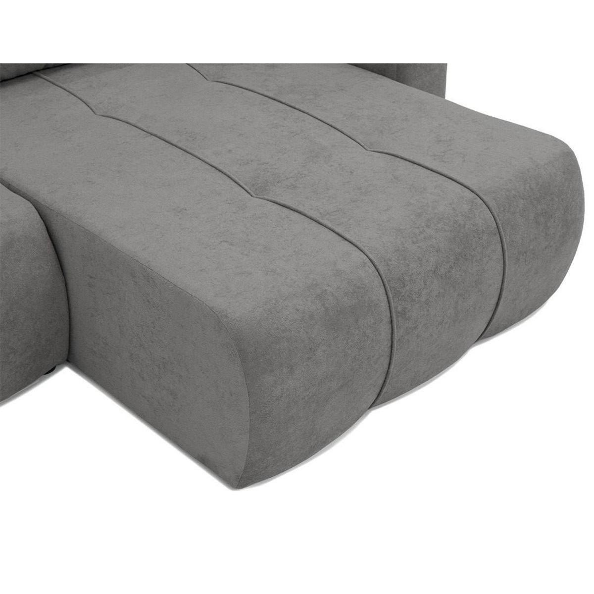 BEST MOBILIER Nicole - canapé d'angle réversible 5 places convertible avec coffre en tissu