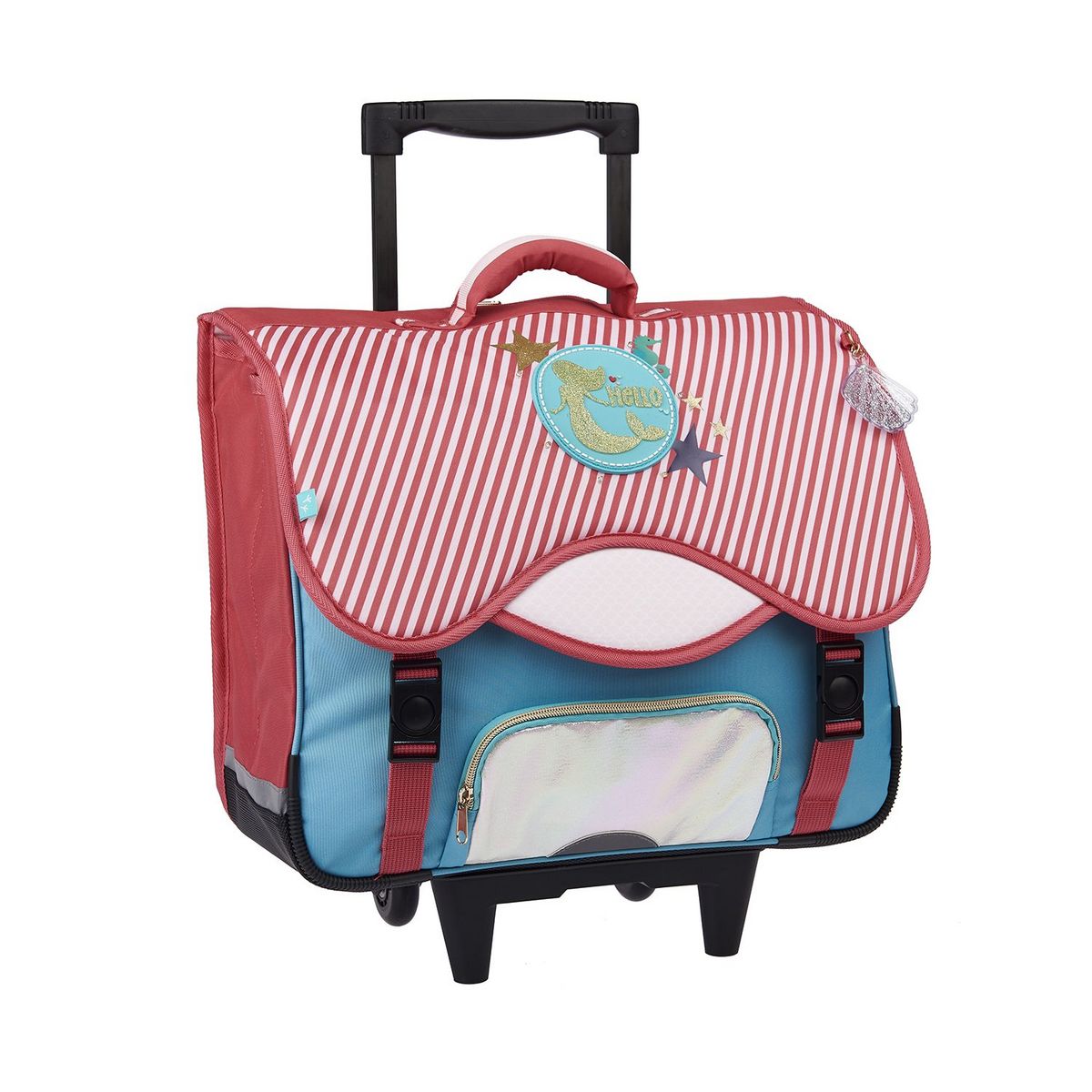 AUCHAN Cartable à roulettes 41 cm CM1/CM2 multicolore Fashion Mermaid