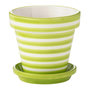 Voir la diapositive 1 : Paris Prix Pot Avec Soucoupe en Céramique  Granada Rayure  21cm Vert