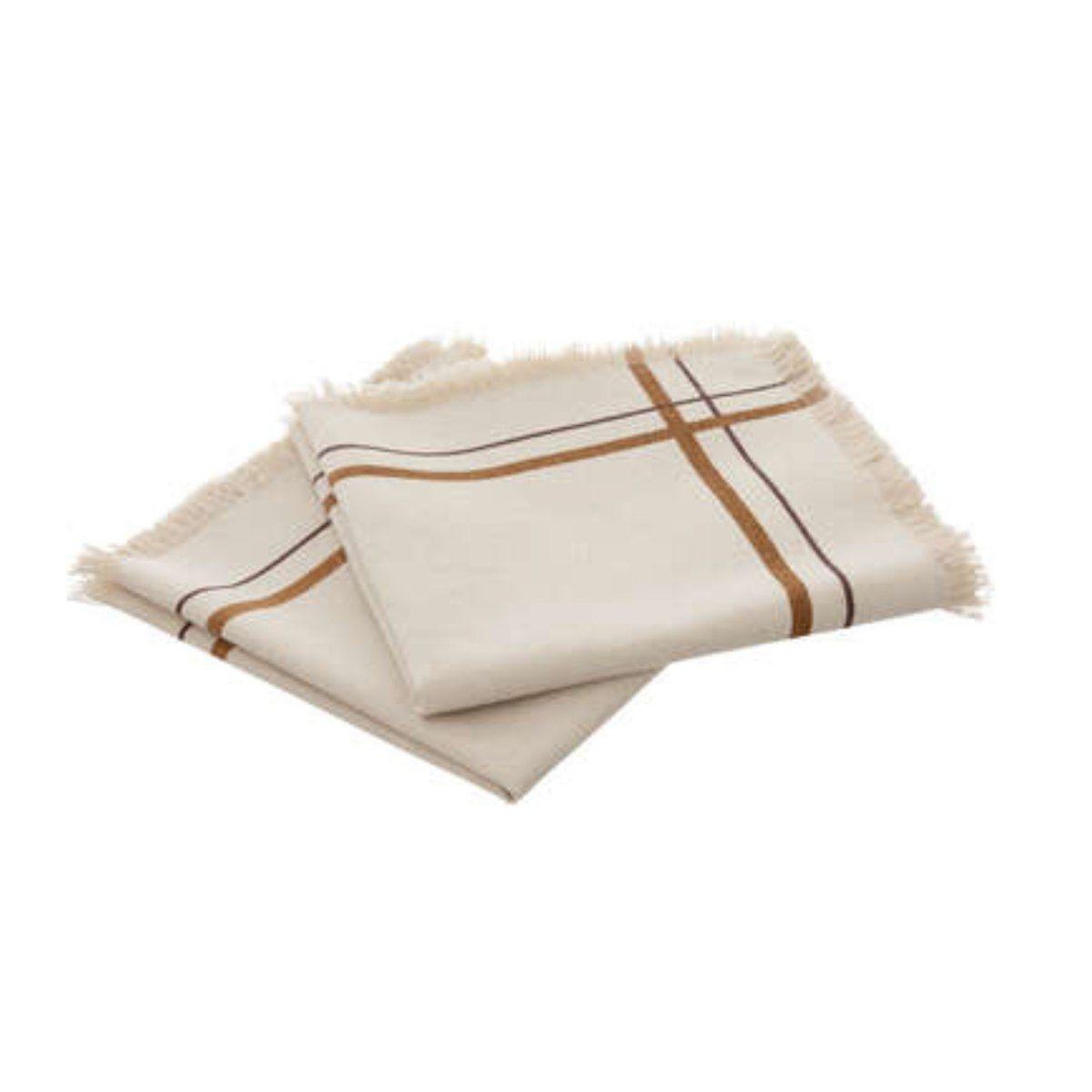 ATMOSPHERA Lot de 2 serviettes de table rayé  maha  40x40cm beige