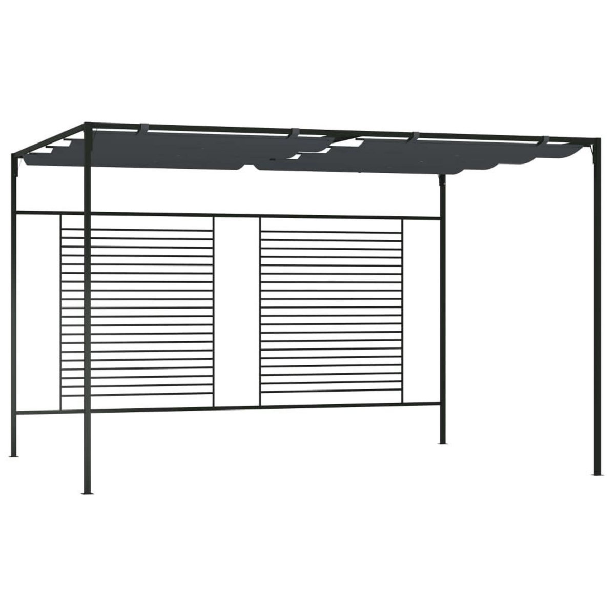 VIDAXL Belvedere avec auvent retractable 4x3x2,3 m Anthracite 180 g/m^2