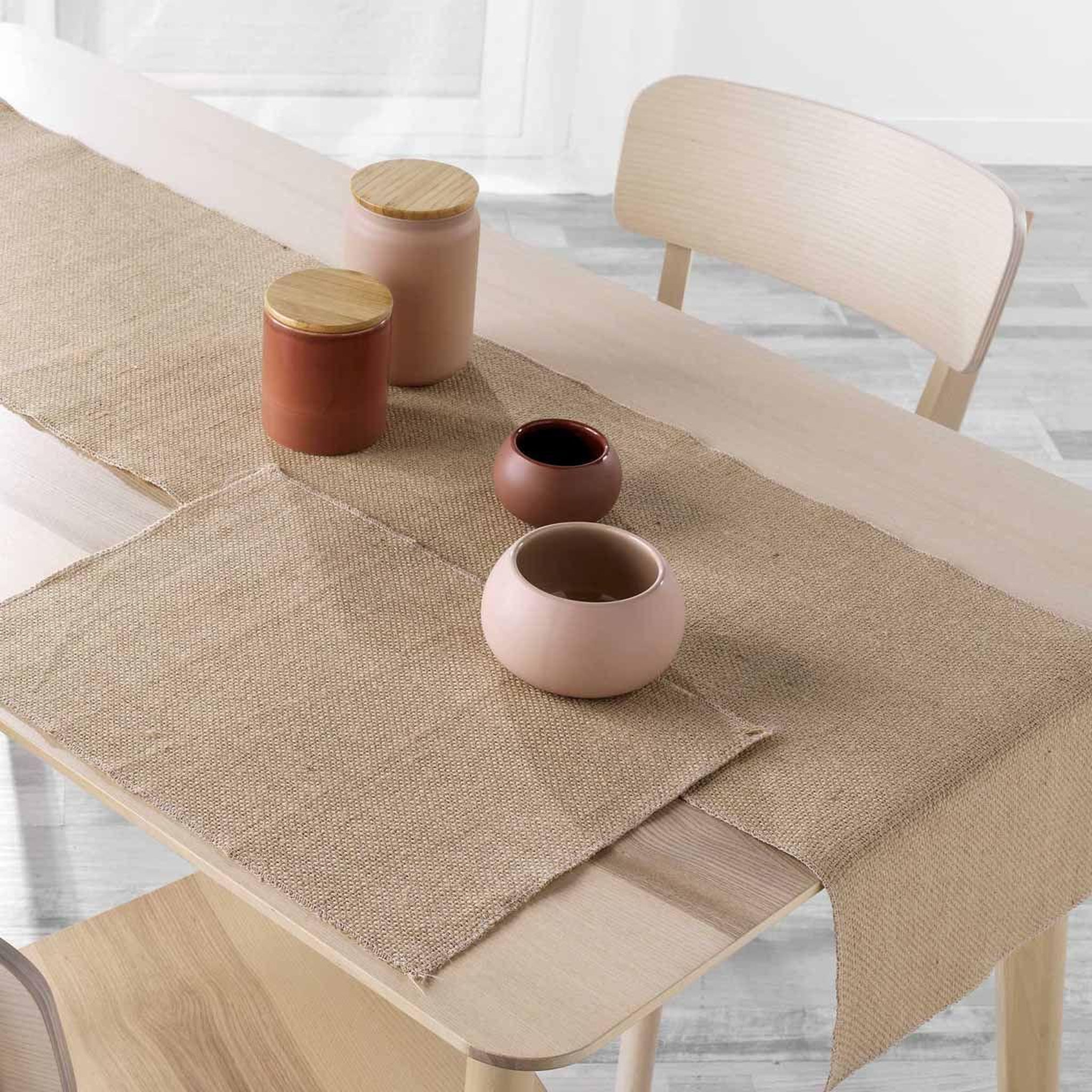 Voir la diapositive 2 : Douceur d'Intérieur Chemin de table en jute  leny  35x140cm beige