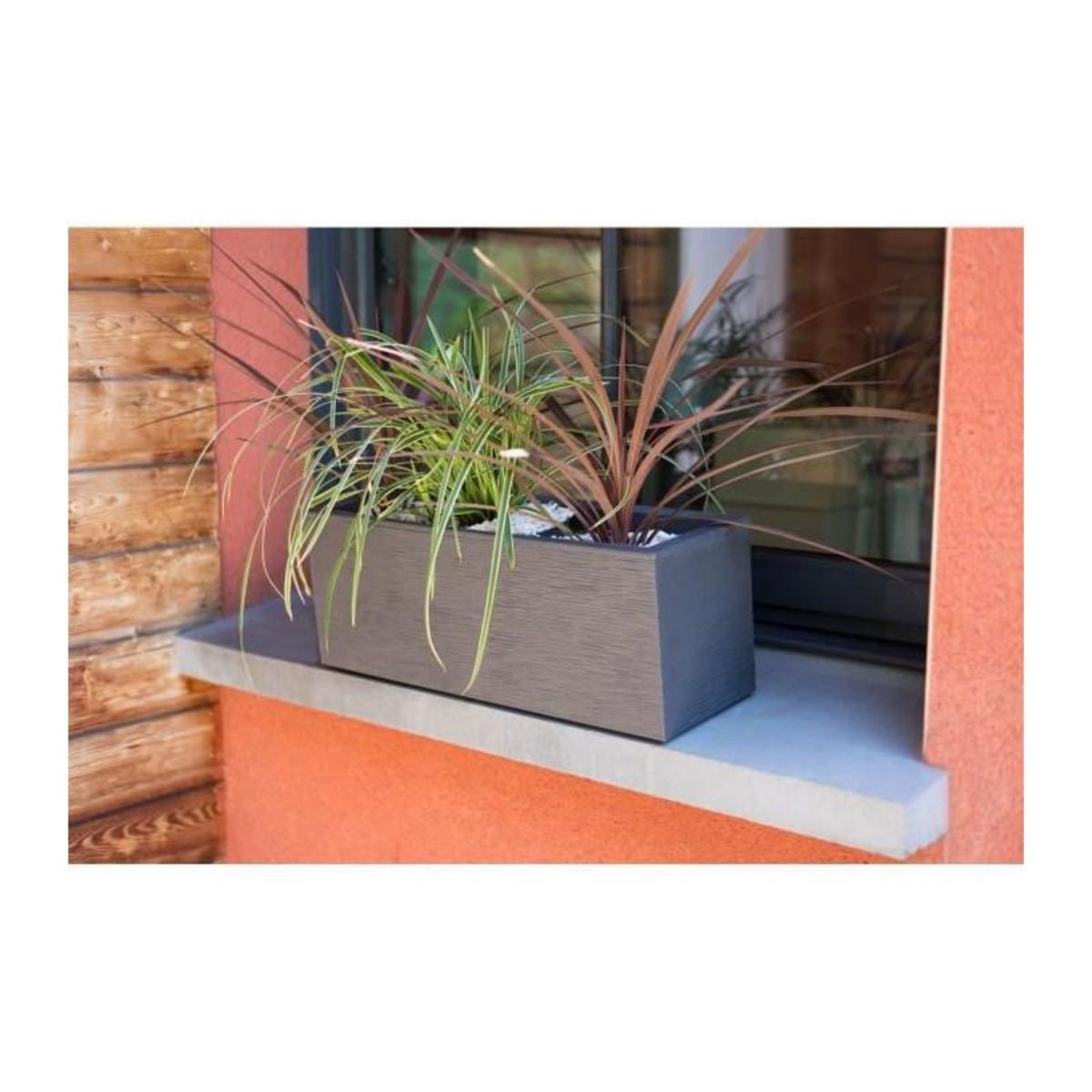 Eda Balconnière rectangulaire Graphit Up 59 x 19,5 x 22,8 cm - 25 L - Gris anthracite - Eda