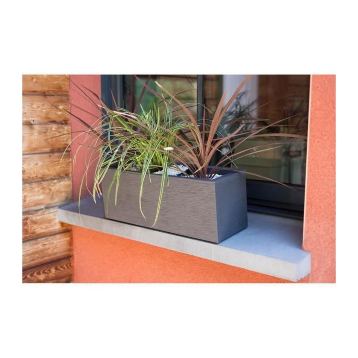 Eda Balconnière rectangulaire Graphit Up 59 x 19,5 x 22,8 cm - 25 L - Gris anthracite - Eda