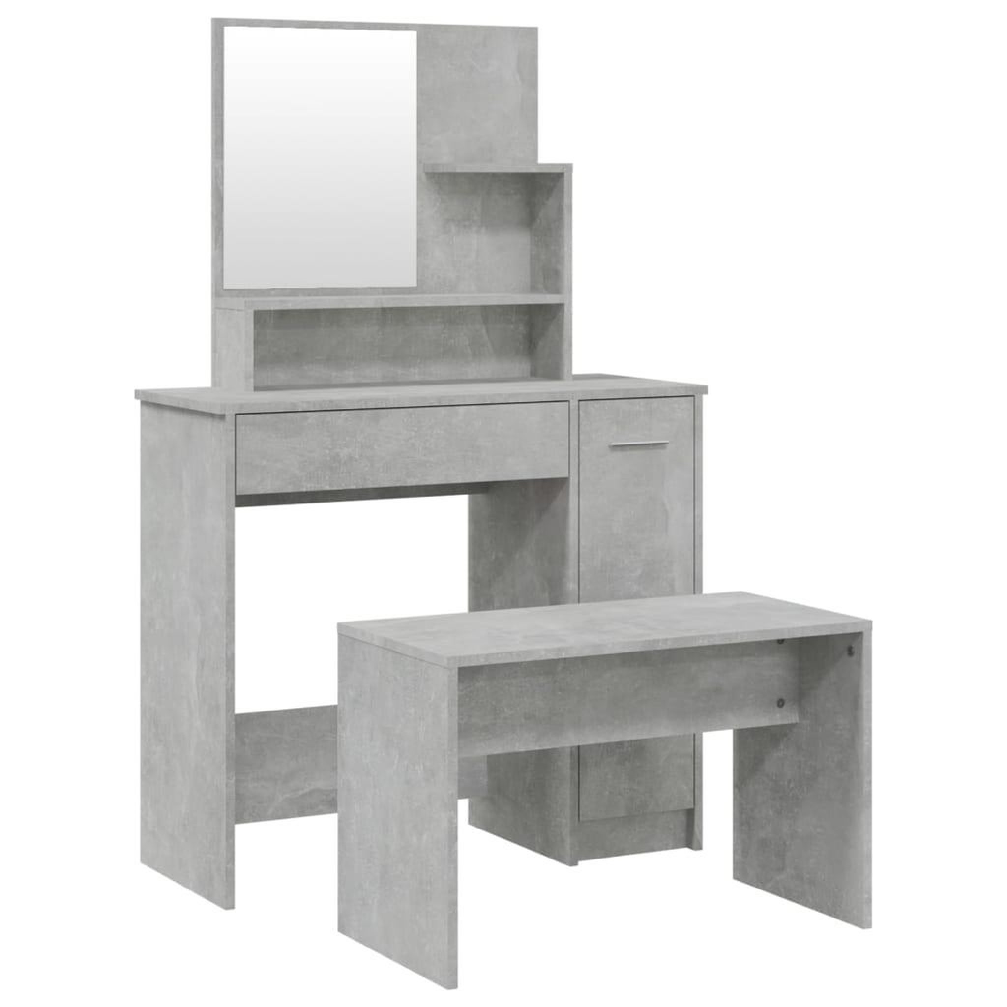 Voir la diapositive 2 : VIDAXL Ensemble de coiffeuse Gris beton 86,5x35x136 cm