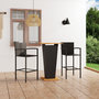 Voir la diapositive 1 : VIDAXL Ensemble de bar de jardin 3 pcs Noir